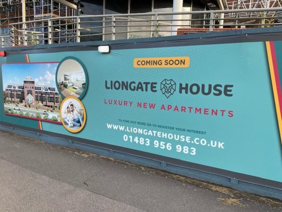 Billboard advertising luxury flats built at Liongate House